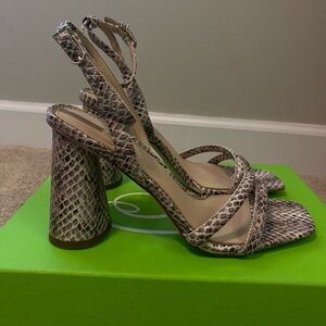 Sam Edelman Kia Snake Print Heeled Sandal - Heels